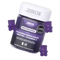 THE GUMMY BOX - Gomitas Antioxidantes Resveratrol Colágeno Biotina Vitamina C Piel pelo Uñas Sin Azúcar Gummy Box