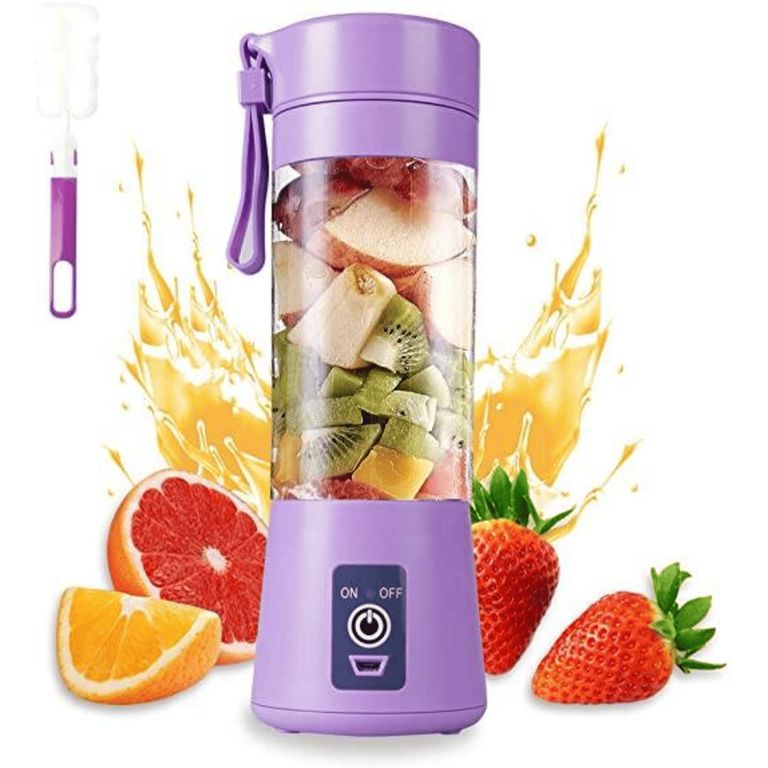 Mini Licuadora Personal Portatil USB 6 Aspas 380 ml MORADO