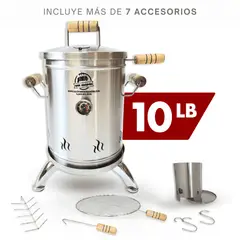 QUE ASADOR - Asador de Barril Ahumador Mini 10LB Acero Inoxidable