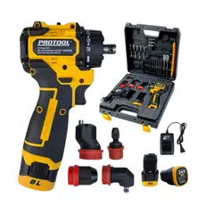 PROTOOL - Atornillador de Impacto ML-D013 24V 35Nm 4 Cabezales 2 Baterías 110V