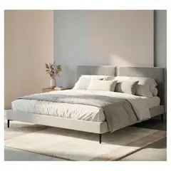 22 GRADOS DECORACION - Cama Enlil King Size En Tela Lona 215cm x 208cm