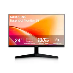 SAMSUNG - Monitor Esencial 24 Pulgadas S3 Full HD Plano 100Hz Negro