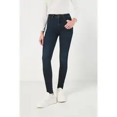KOAJ - Jean azul oscuro con efecto push up, realce y tiro alto Mujer