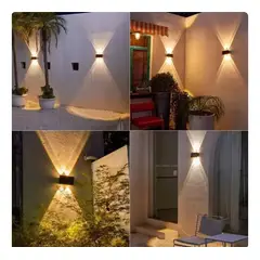 GENERICO - Lámpara Solar Exterior De Pared LH‑BT05 50W 5 LEDs Panel Incorporado Negro