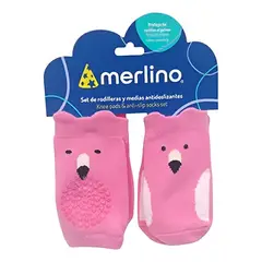 GENERICO - Set Gateo Rodilleras Y Medias Bebe Estimulacion Temprana Merlino Rosado