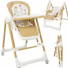 BRITOCHET - Silla Comedor Bebe Mecedora 2 En 1 Reclinable Arnés 5 Puntos Plegable BC-4045