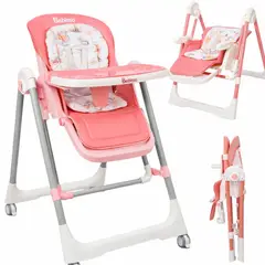 BRITOCHET - Silla Comedor Bebe Mecedora 2 En 1 Reclinable Arnés 5 Puntos Plegable BC-4045