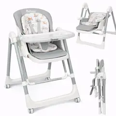 BRITOCHET - Silla Comedor Bebe Mecedora 2 En 1 Reclinable Arnés 5 Puntos Plegable BC-4045
