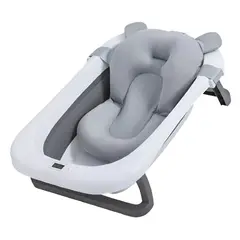 FRAGOLA KIDS - Tina Bañera Plegable Bebe Termometro Cojin Antideslizante Gris