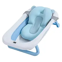 FRAGOLA KIDS - Tina Bañera Plegable Bebe Termometro Cojin Antideslizante Azul