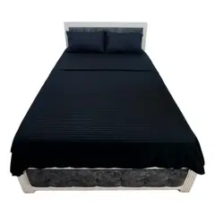 GENERICO - Juego De Sábanas Fácil Lavado Semidoble 120 X 190 Antiarruga Color Negro