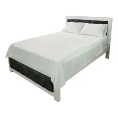 GENERICO - Juego De Sábanas Fácil Lavado Semidoble 120 X 190 Antiarruga Color Blanco