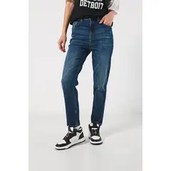 KOAJ - Jean azul oscuro mom súper tiro alto con bota recta Mujer