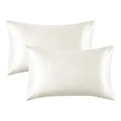 GENERICO - Funda Almohada Satin Saten Tipo Seda Set X 2 Unidades 100 X 50 Cm Color Blanco