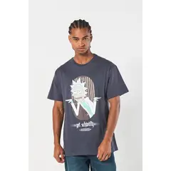KOAJ - Camiseta de Rick and Morty gris manga corta Hombre