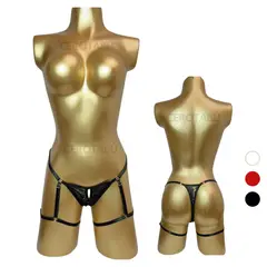 GENERICO - Ropa Interior Lenceria Tanga Mariposa En Encaje Con Ligueros