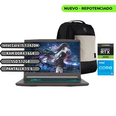 MSI - Portátil Thin 15 Intel Core i5-13420H 16GB 512GB SSD RTX 3050 4GB 15 FHD 144Hz + Morral