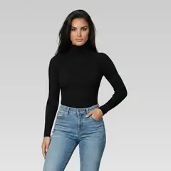 SYK - Buzo Cuello Tortuga Para Mujer Negro