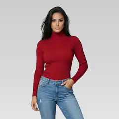 SYK - Buzo Cuello Tortuga Para Mujer Vinotinto