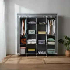 GENERICO - Clóset Armable De Tela Con Estantes Y Barras 170x45x170cm