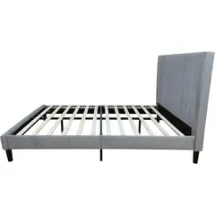 RTA DESIGN - Base Cama Doble Majestic Gris Claro Madera roble tapizada