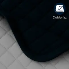 LILE - Colcha Española Microembosada Gris Claro Azul Oscuro