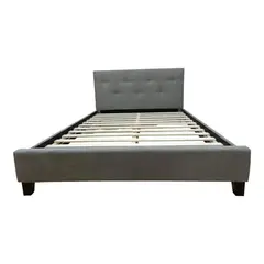 RTA DESIGN - Base Cama Doble Imperial Gris Madera roble tapizada