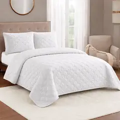 LILE - Colcha Española Microembosada Blanca