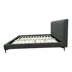 RTA DESIGN - Base Cama Doble Prisma Gris Oscuro Madera roble tapizada
