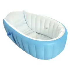 GENERICO - Piscina Bañera Tina Inflable Para Bebes Plegable Antideslizante Azul