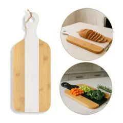 GENERICO - Tabla De Picar Cortar Servir Bandeja Bambu Piedra 42x165cm