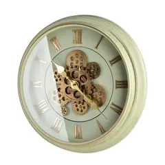 MOBLIHOUSE - Reloj De Pared Colores Pastel 45 Cm Estilo Minimalista Beige