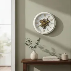 MOBLIHOUSE - Reloj De Pared Colores Pastel 45 Cm Estilo Minimalista Blanco