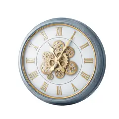 MOBLIHOUSE - Reloj De Pared Colores Pastel 45 Cm Estilo Minimalista Azul