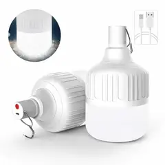 GENERICO - Bombillo Recargable LED 200W Con Gancho Y Cable USB