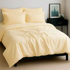 LILE - Set Duvet + Sábana Ajustable + Fundas 100% Algodón 400 hilos Beige