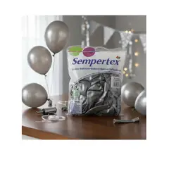 INFANTILES CAJUROMIX - Globos Sempertex R12 Satinado X 50 Unidades Satín Plata