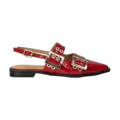 EVEGONZ - Sandalias Planas de Mujer Baletas Rojas de Herbilla
