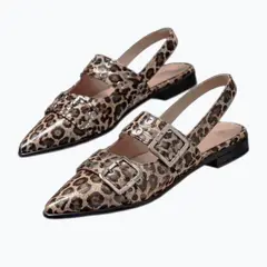 EVEGONZ - Sandalias Baletas para Mujer Animal Print Leon Tigre