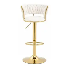 GENERICO - Silla De Bar Moderna De Terciopelo Liverpool Base Dorada Grande