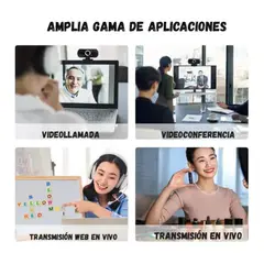 GENERICO - Cámara Web 2K Con Micrófono Y Trípode USB Enfoque Automático Negro