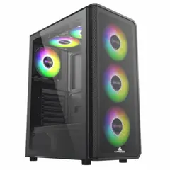 ICEBERG - Chasis Gamer Flow E Negro+ 4 Ventiladores