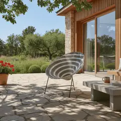 MARTEJIDO - Silla Acapulco Tejida Rattán BlancoDorado -