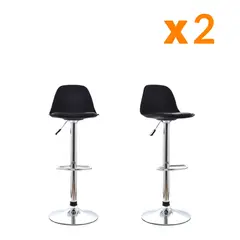 BONNO - Set X2 Banco Bar Negro Giratorio Boat