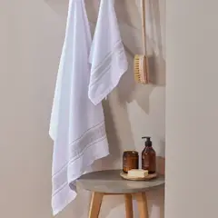 FATELARES - Juego de Toallas Turi 400gr 1 de Cuerpo 1 de Manos Blanco