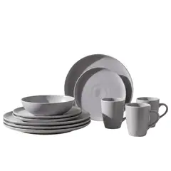 BERGNER - Vajilla Porcelana Cemento – Elegancia Moderna para tu Mesa