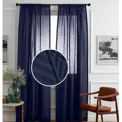 GENERICO - Cortina Moderna 2 Paños Para Sala , Comedor, Habitacion - Azul oscuro