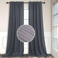 GENERICO - Cortina Moderna 2 Paños Para Sala , Comedor, Habitacion - Gris claro