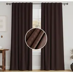 GENERICO - Cortina Moderna 2 Paños Para Sala , Comedor, Habitacion - Chocolate