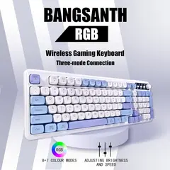 GENERICO - Teclado Gaming RGB, Tri-Mode BT5.02.4GHzUSB-C, Compatible con PC, Mac, Consolas de Gaming